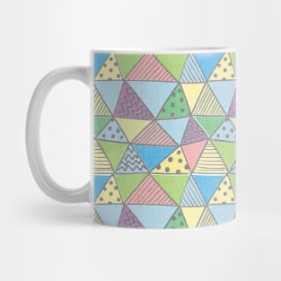 Pastel Doodle Triangles Pattern Mug